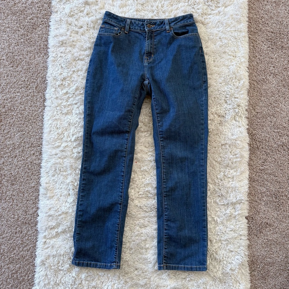 L.L. Bean Classic Fit High Rise Straight Leg Jeans Dark Wash Size 8